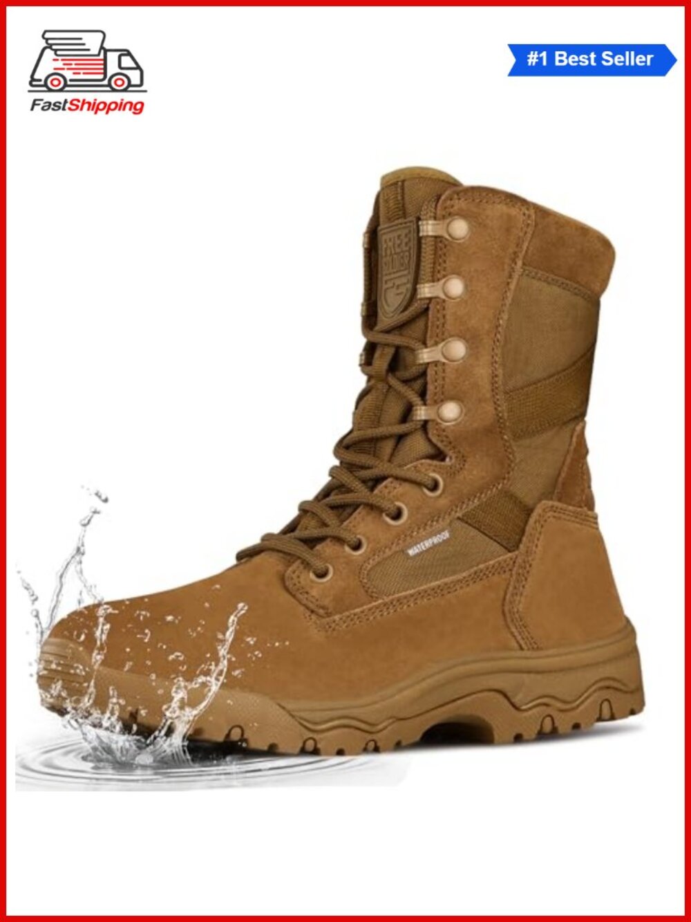 ✨FREE SOLDIER Men's LT Military Tactical 8" Daily Work Boots